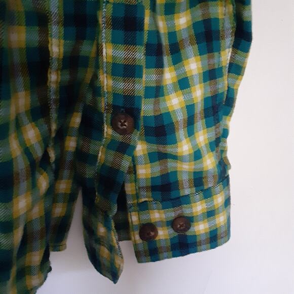 Duluth Trading Co Mens L Blue Yellow Plaid Shirt Long Sleeve Button Down Pockets - Picture 4 of 8